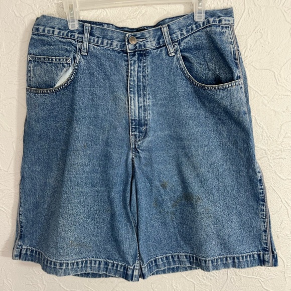 Vintage 90s Levi’s Silver Tab Baggy Denim Jean Shorts- Size 34x10 - Picture 1 of 6